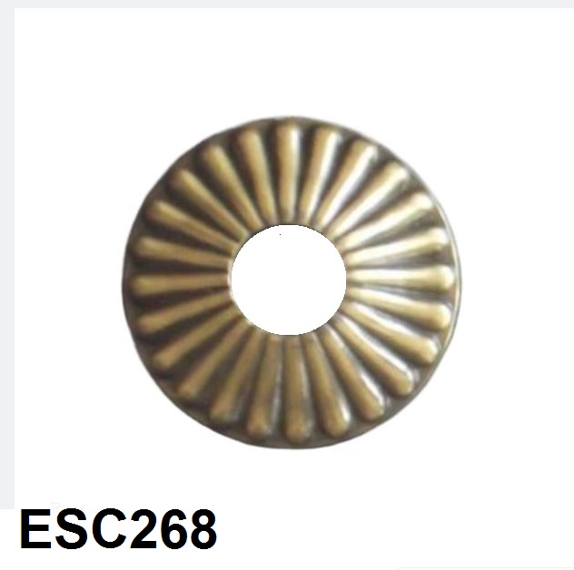 Ornated hollow backplate for wall mounted tap in brass in Malta