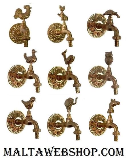 Horse-garden-water-tap-in-brass-malta