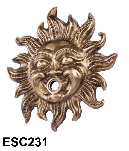 Sun face mask in brass for wall mounted tap in Malta - MaltaWebShop.Com